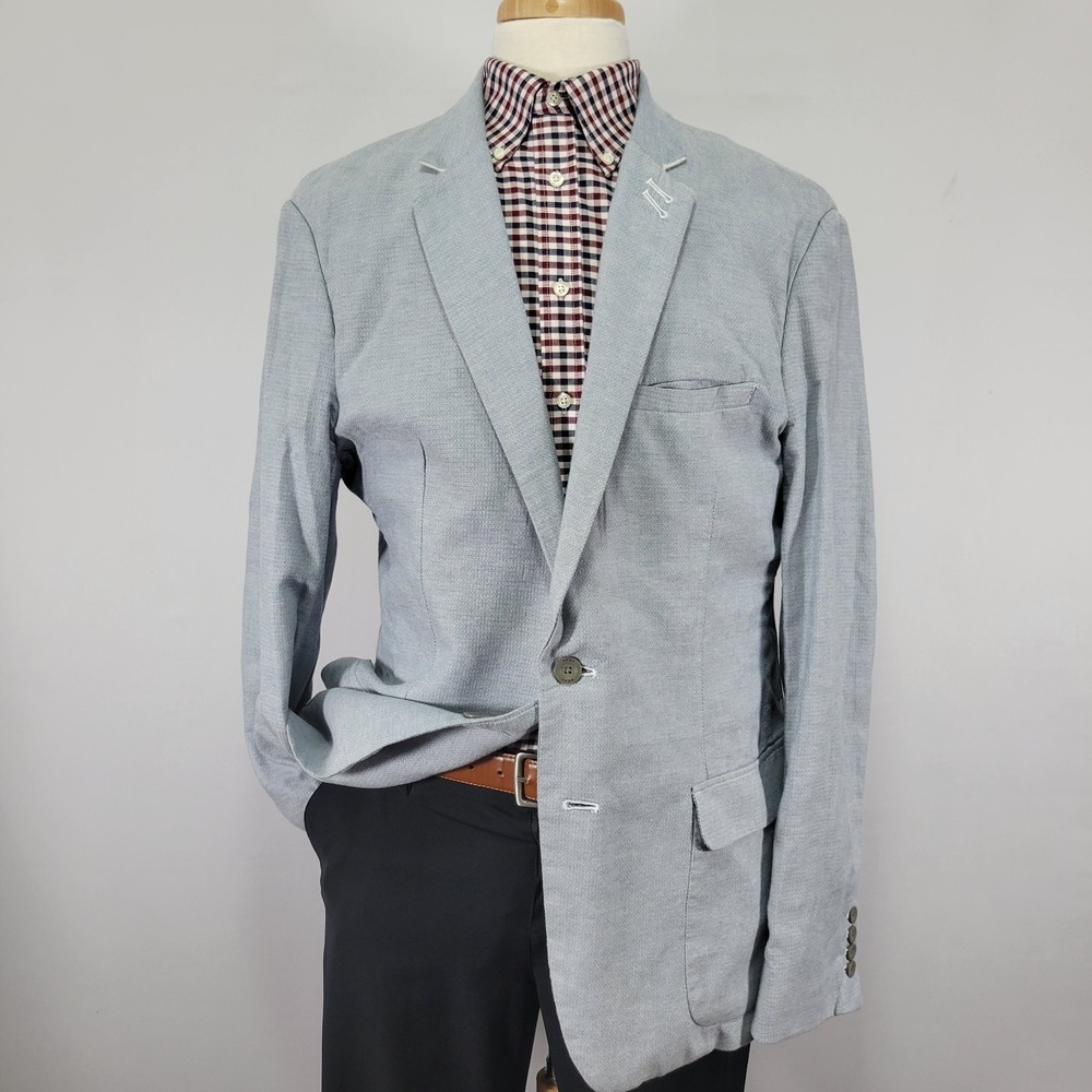 DKNY Jeans Men's Sport Coat Blazer Two Button Blue Cotton Blend? Size‎ XL